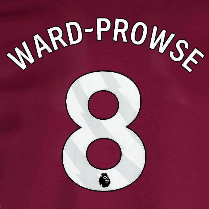 2024 2025 WEST HAM WARD PROWSE 8 OFFICIAL WHITE HOME PLAYER SIZE NAMESET