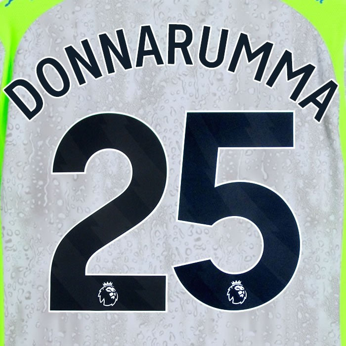 2025 2026 MANCHESTER CITY DONNARUMMA 25 BLACK 3RD PLAYER SIZE NAME SET