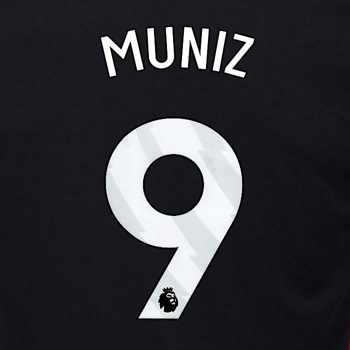 2024 2025 OFFICIAL FULHAM MUNIZ 9 WHITE AWAY PLAYER SIZE NAMESET