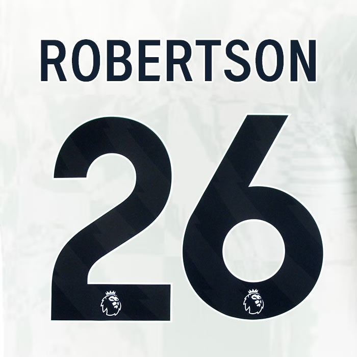2024 2025 OFFICIAL LIVERPOOL ROBERTSON 26 BLACK 3RD PLAYER SIZE NAMESET