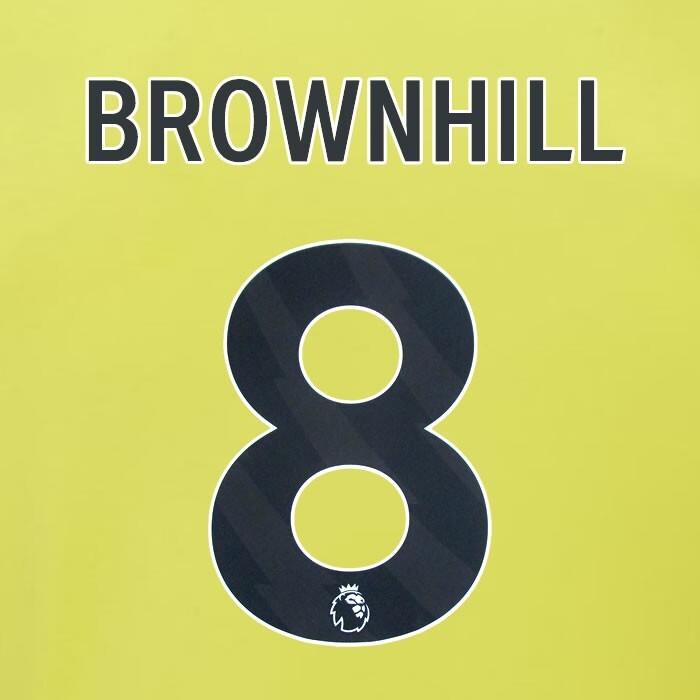 2023 2024 BURNLEY BROWNHILL 8 OFFICIAL BLACK AWAY PLAYER SIZE NAMESET