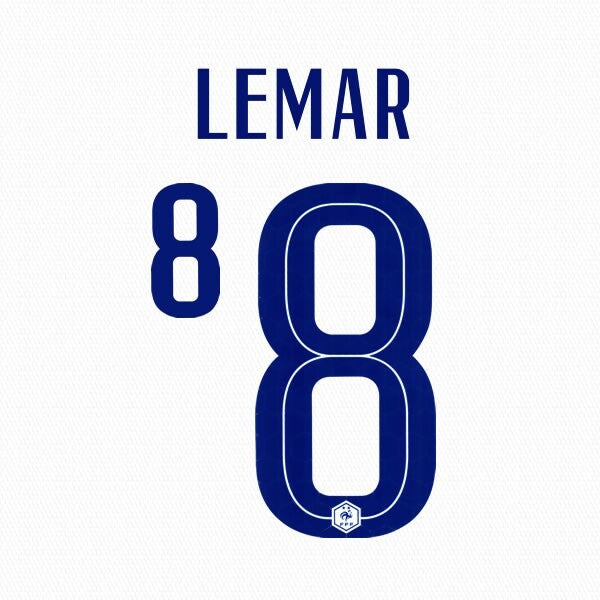 FRANCE 2020 2021 OFFICIAL LEMAR 8 AWAY PLAYER SIZE NAMESET