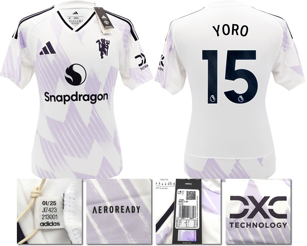 BNWT 2025 2026 MANCHESTER UNITED ADIDAS AWAY SHIRT YORO 15 MEN'S