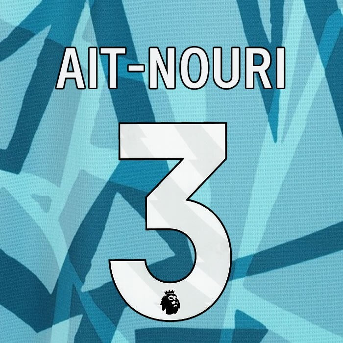 2023 2024 WOLVES 3RD AIT-NOURI 3 OFFICIAL WHITE PLAYER SIZE NAMESET