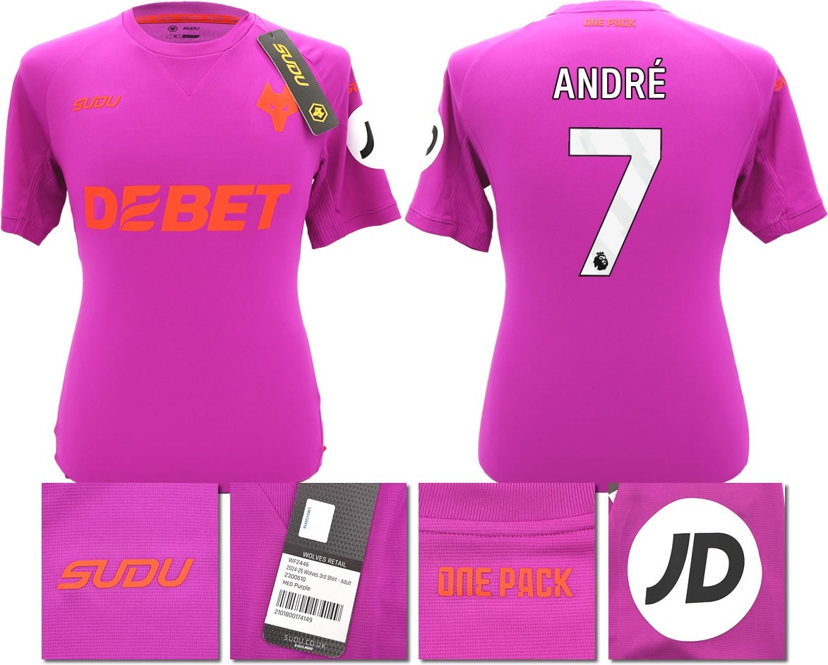 BNWT 2024/2025 WOLVES F.C. SUDU THIRD SHIRT ANDRE 7