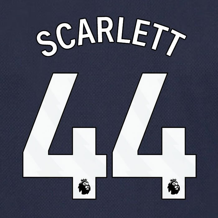 SPURS 2023 2024 SCARLETT 44 AVERY DENNISON WHITE AWAY PLAYER SIZE NAME SET