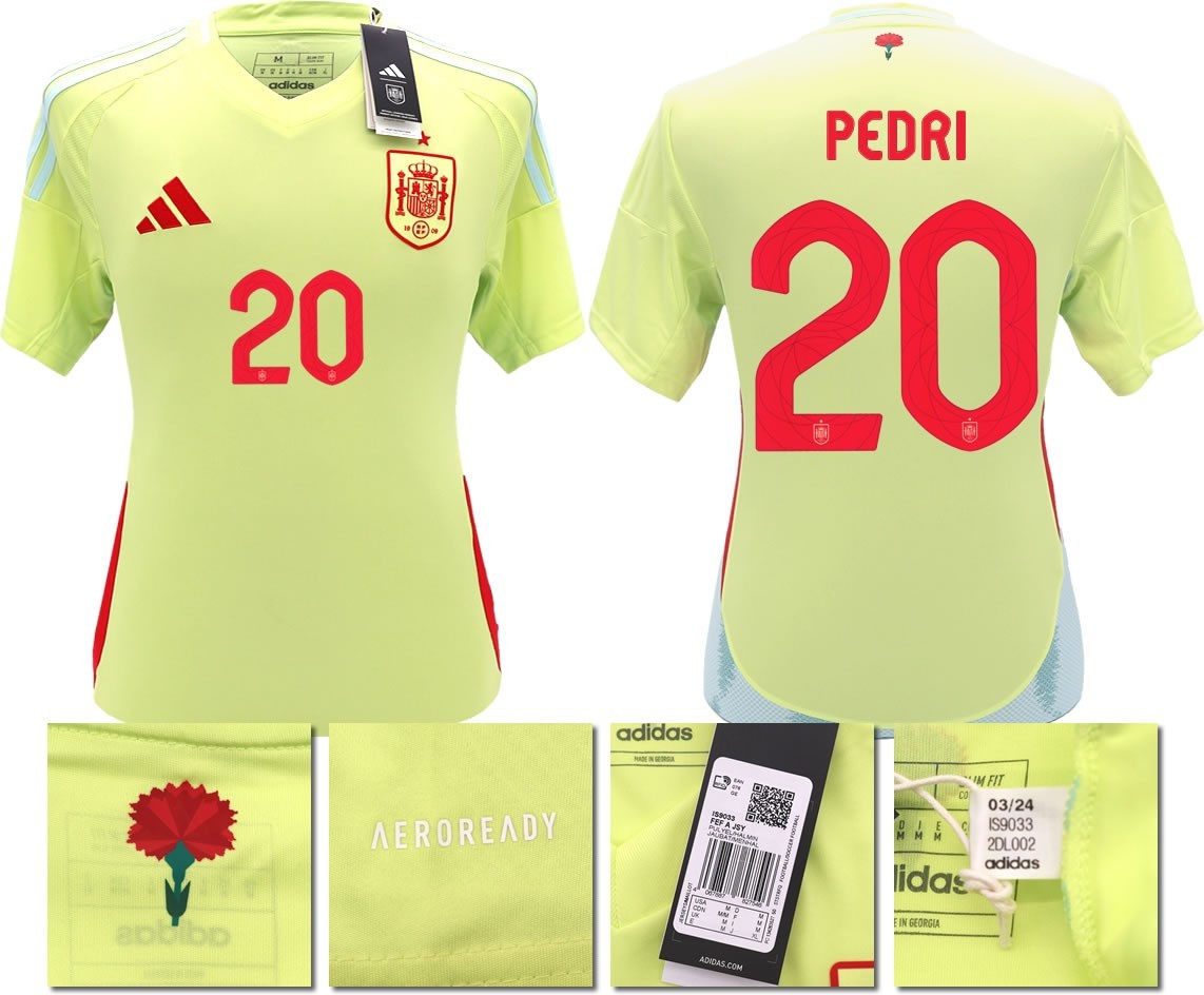 BNWT 2024 2025 SPAIN ADIDAS AWAY SHIRT PEDRI 20 MEN'S