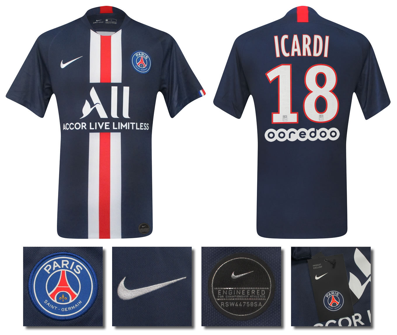 BNWT 2019 2020 PSG ICARDI 18 HOME NIKE FOOTBALL SHIRT MENS SIZES