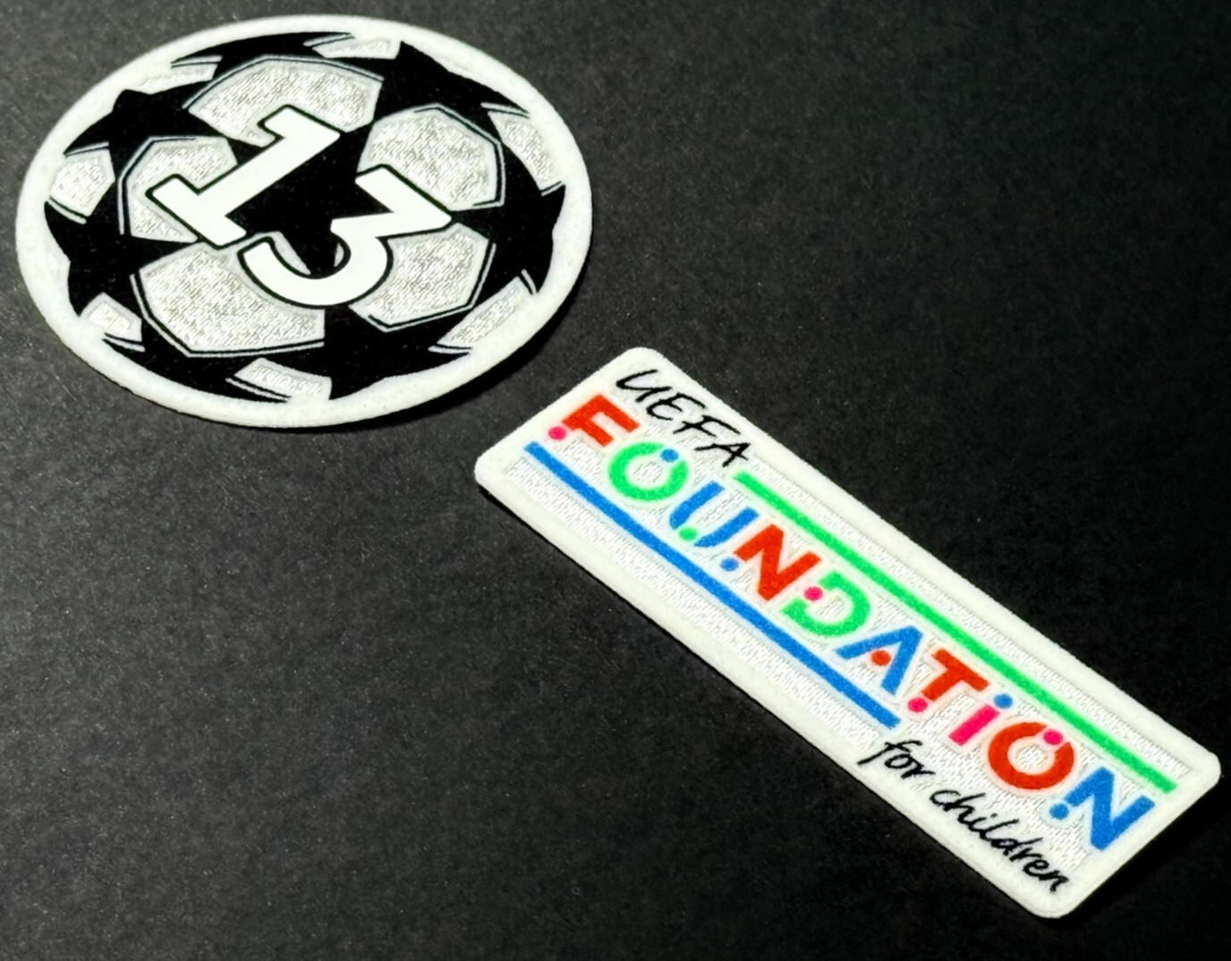 REAL MADRID 13 X SLEEVE PATCH + PLAYER ISSUE UEFA FOUNDATION PATCH OFFICIAL