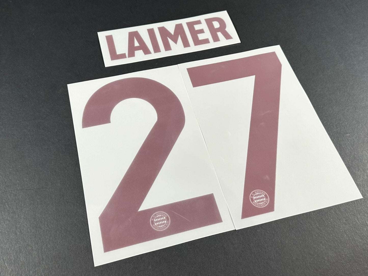 2024 2025 OFFICIAL BAYERN LAIMER 27 THIRD 3RD UCL RED PLAYER SIZE NAMESET