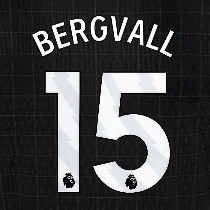 2025 2026 TOTTENHAM BERGVALL 15 WHITE AWAY PLAYER SIZE NAME SET