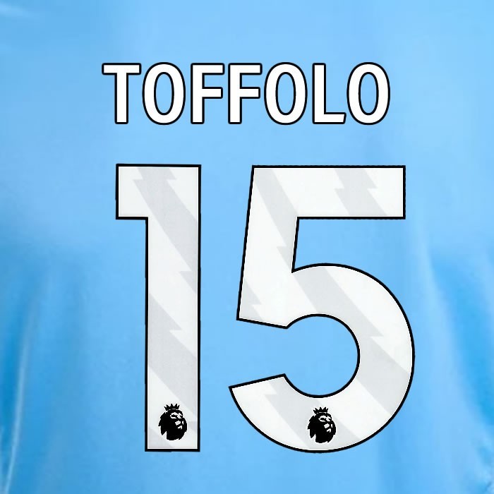 2024 2025 OFFICIAL NOTTINGHAM TOFFOLO 15 WHITE 3RD PLAYER SIZE NAMESET