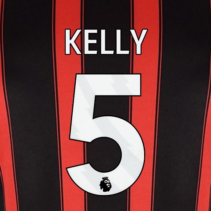 2023 2024 BOURNEMOUTH KELLY 5 WHITE HOME PLAYER SIZE NAME SET