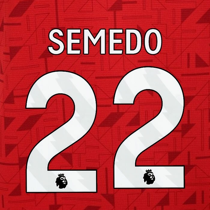 2023 2024 SEMEDO 22 OFFICIAL AVERY DENNISON WHITE PLAYER SIZE NAME SET