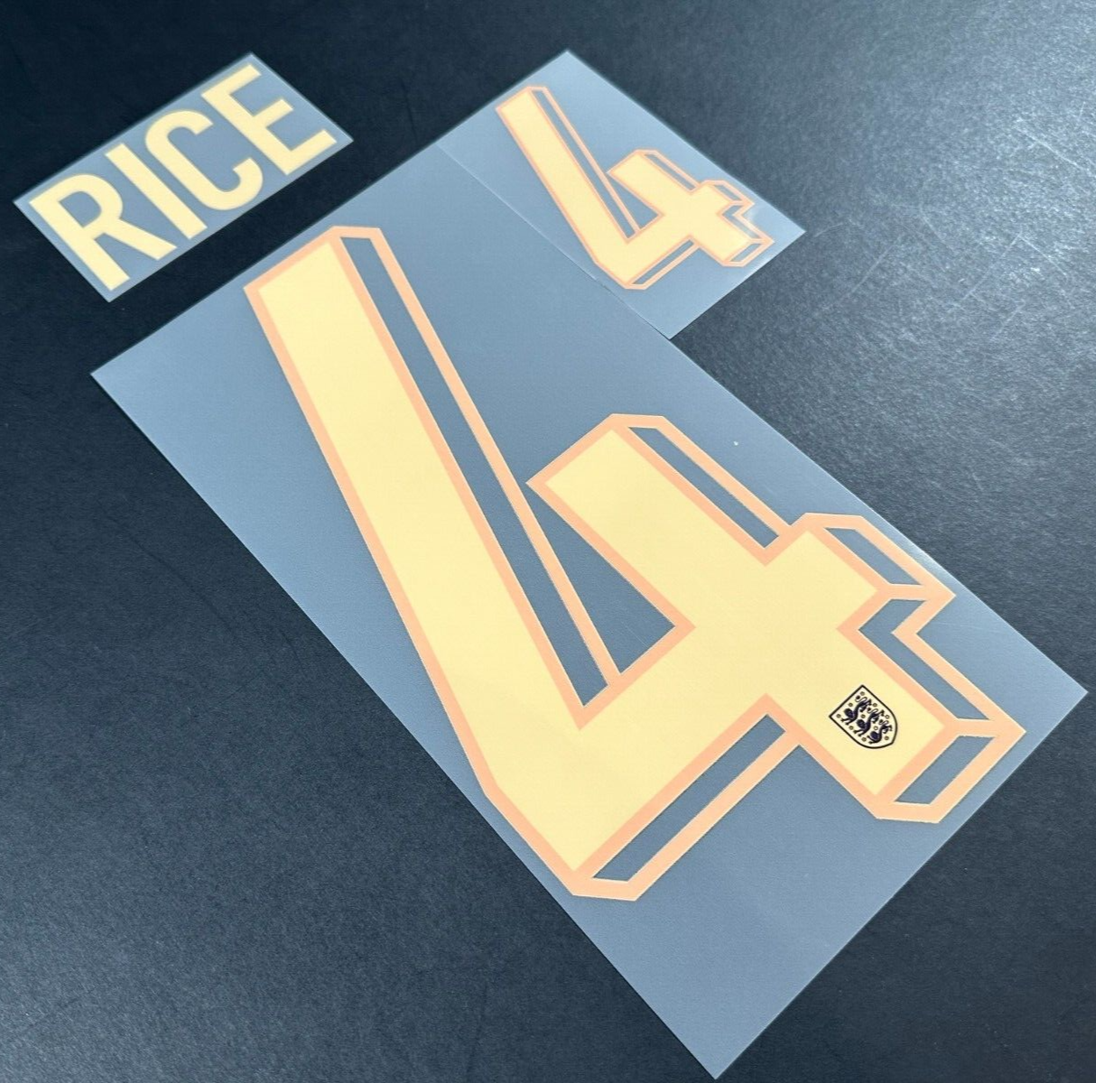 ENGLAND 2024-2025 OFFICIAL SPORTING ID RICE 4 AWAY PLAYER SIZE NAMESET