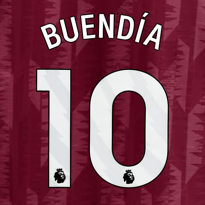 2023 2024 ASTON VILLA BUENDIA 10 OFFICIAL WHITE HOME PLAYER SIZE NAMESET