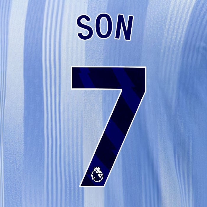 2024 2025 TOTTENHAM SON 7 BLUE AWAY PLAYER SIZE NAME SET