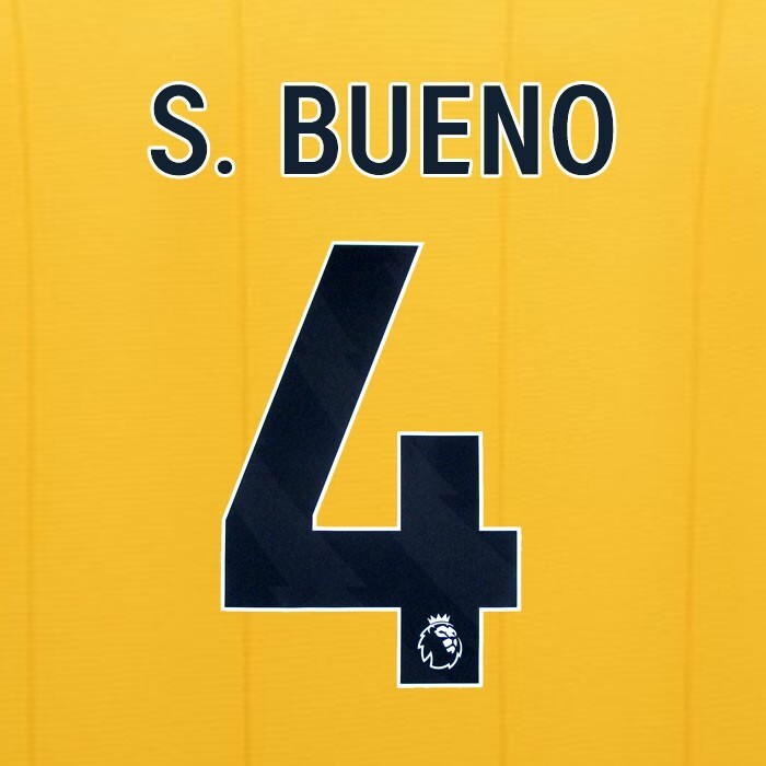 2023 2024 WOLVES HOME BLACK S. BUENO 4 OFFICIAL PLAYER SIZE NAMESET