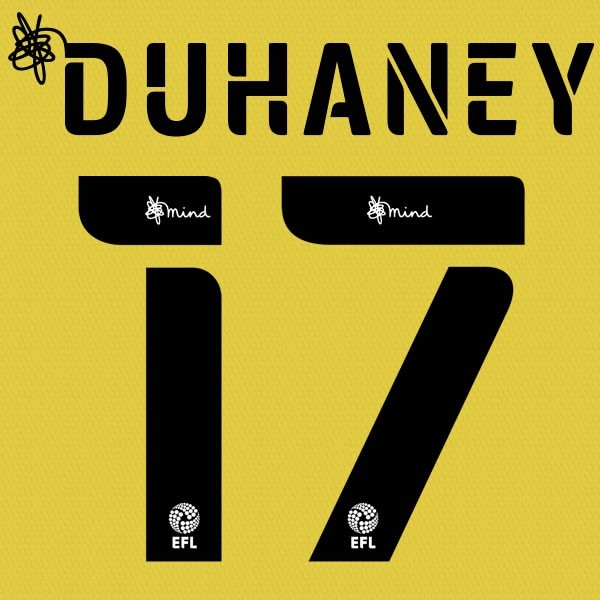 HUDDERSFIELD 2020 2021 OFFICIAL DUHANEY 17 3RD PLAYER SIZE NAME SET