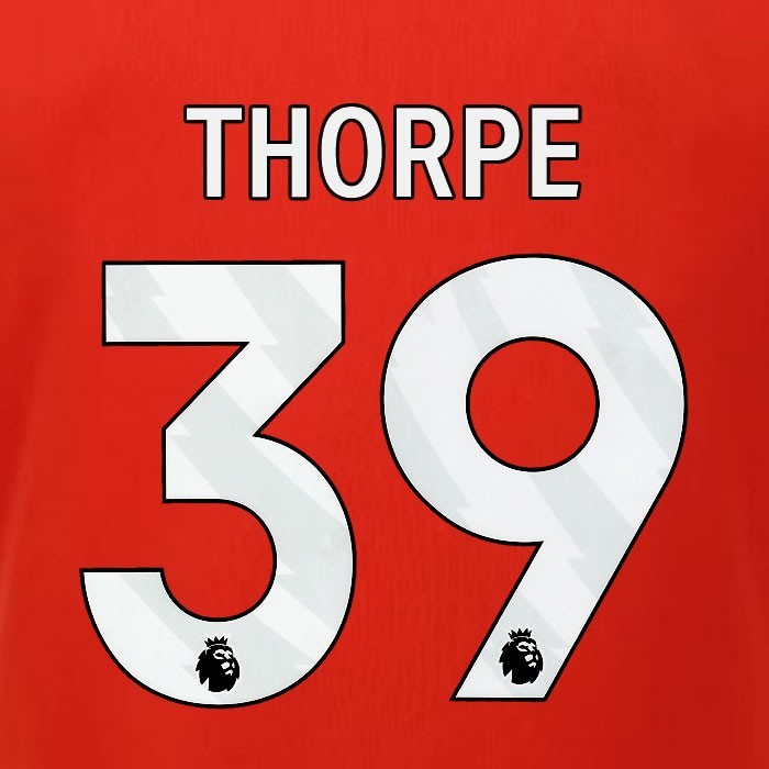 2023 2024 LUTON TOWN OFFICIAL THORPE 39 WHITE HOME PLAYER SIZE NAMESET