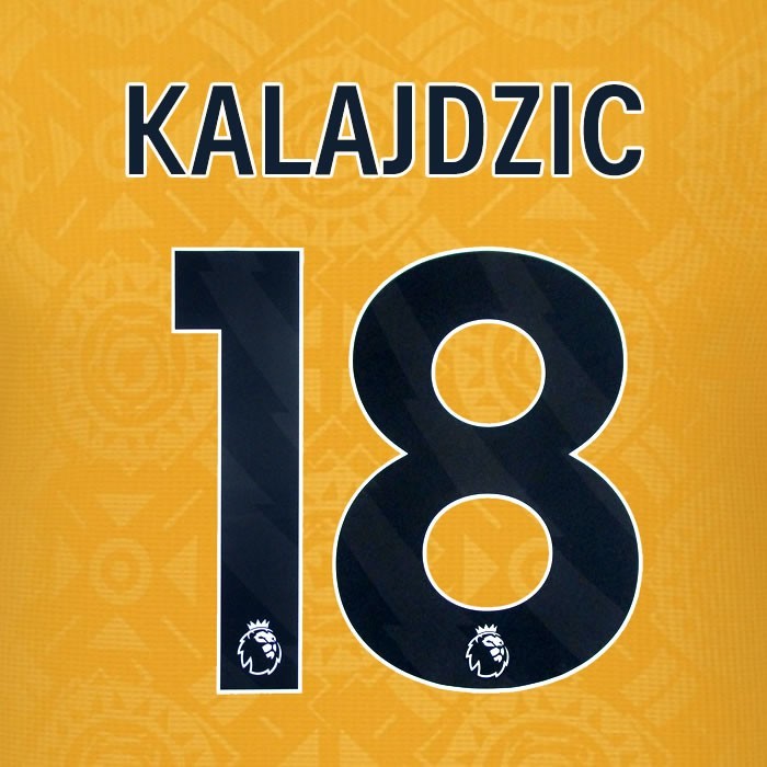 2025 2026 WOLVES HOME BLACK KALAJDZIC 18 OFFICIAL PLAYER SIZE NAMESET