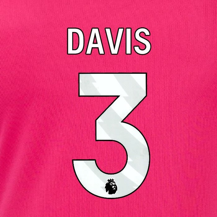 2024 2025 OFFICIAL IPSWICH TOWN DAVIS 3 WHITE 3RD PLAYER SIZE NAME SET