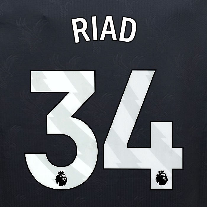 2024 2025 OFFICIAL CRYSTAL PALACE RIAD 34 WHITE 3RD PLAYER SIZE NAMESET
