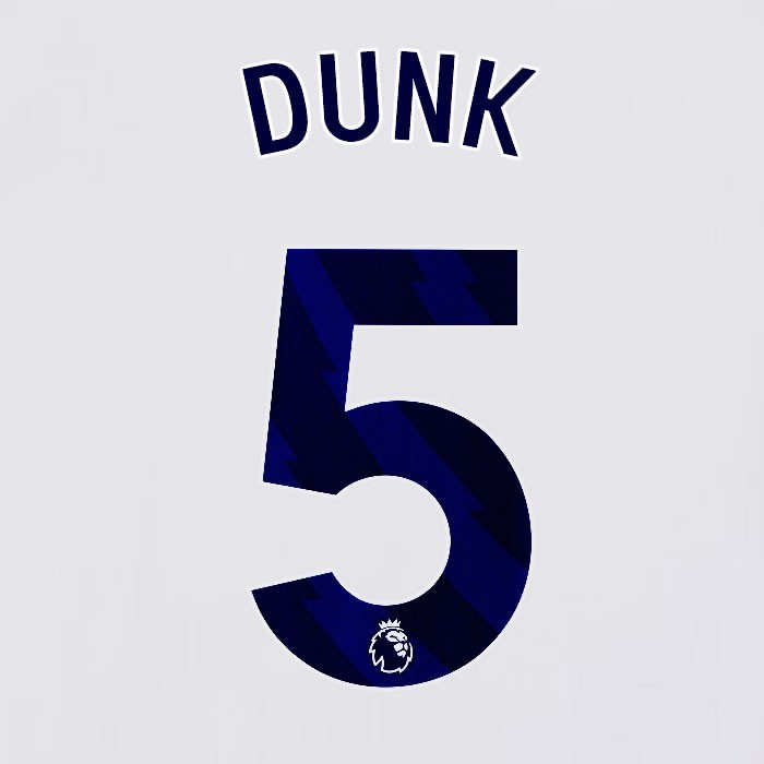 2023 2024 BRIGHTON DUNK 5 OFFICIAL BLUE HOME PLAYER SIZE NAME SET