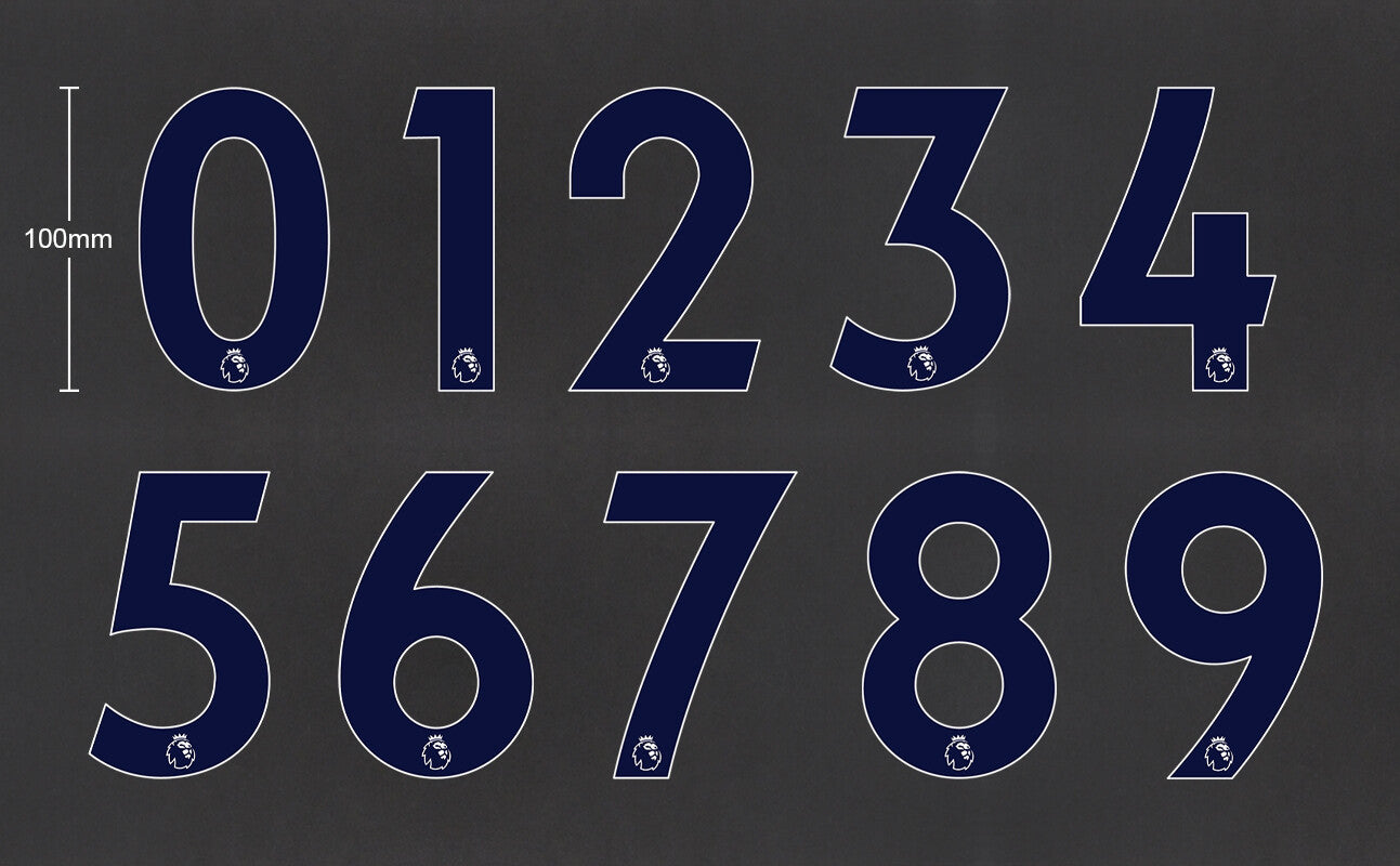 2019 - 2023 OFFICIAL AVERY DENNISON PREMIER LEAGUE BLUE SHORT NUMBERS