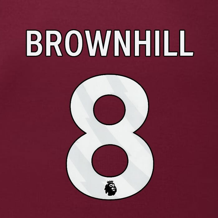 2023 2024 BURNLEY BROWNHILL 8 OFFICIAL WHITE HOME PLAYER SIZE NAMESET