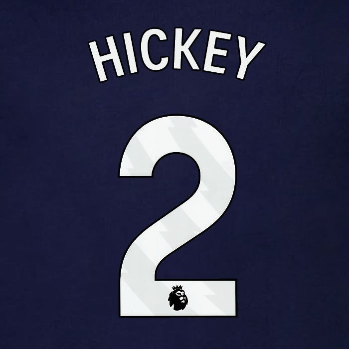 2023 2024 BRENTFORD HICKEY 2 OFFICIAL WHITE 3rd PLAYER SIZE NAMESET