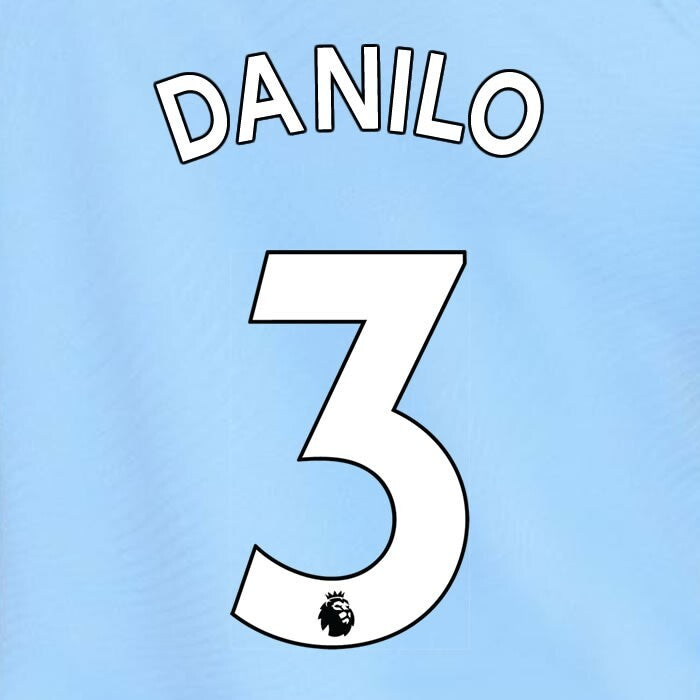 MAN CITY 2019-23 DANILO 3 OFFICIAL AVERY DENNISON WHITE PLAYER SIZE NAME SET
