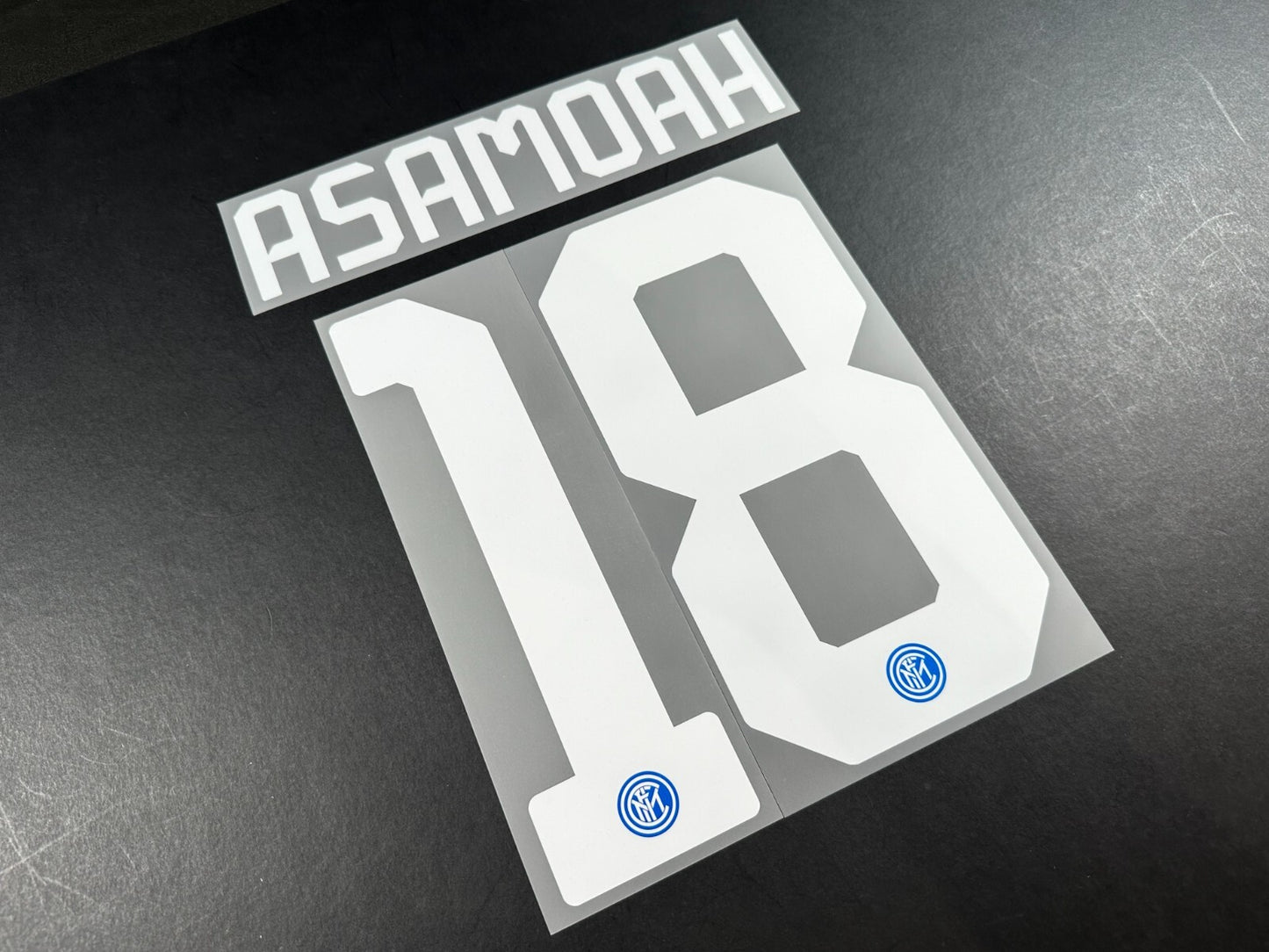 INTER MILAN 2019 2020 ASAMOAH 18 OFFICIAL HOME WHITE PLAYER SIZE NAMESET