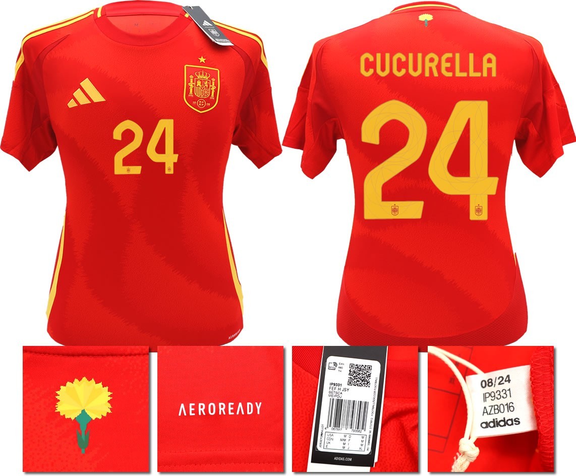 BNWT 2024 2025 SPAIN ADIDAS HOME SHIRT CUCURELLA 24 MEN'S