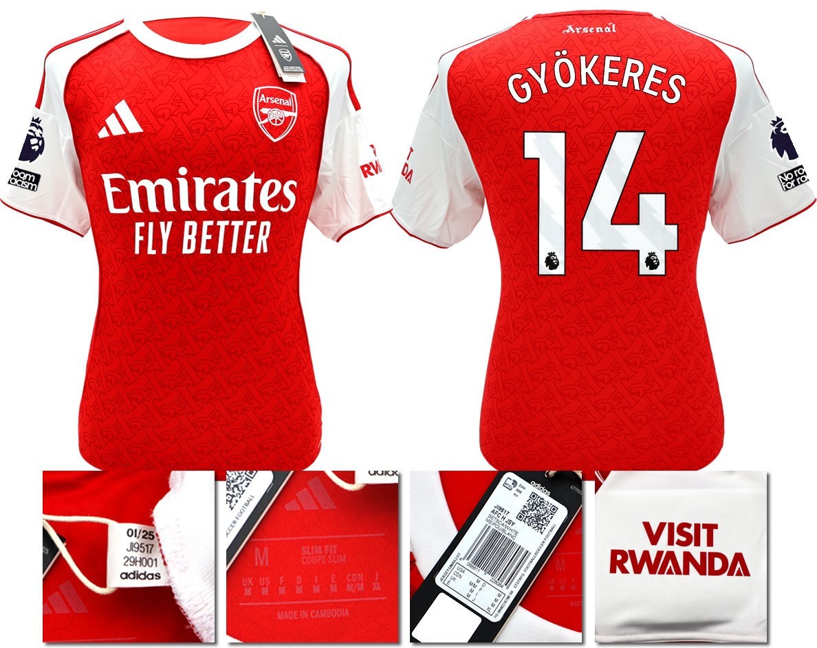 BNWT 2025 / 2026 ARSENAL F.C. ADIDAS HOME SHIRT GYOKERES 14 + PATCHES