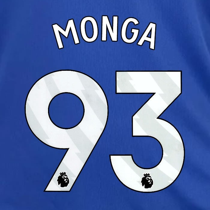 2024 2025 OFFICIAL LEICESTER CITY MONGA 93 WHITE HOME PLAYER SIZE NAME SET