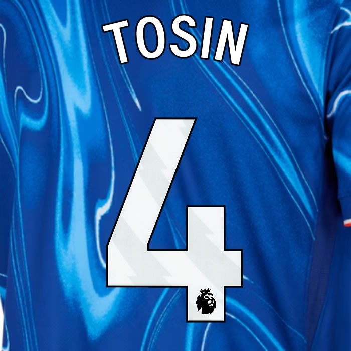 2024 2025 OFFICIAL CHELSEA TOSIN 4 WHITE HOME PLAYER SIZE NAMESET