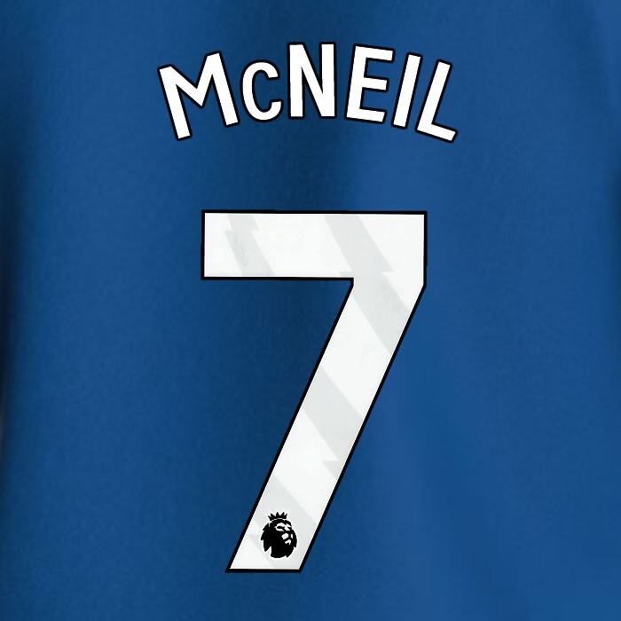 2023 2024 EVERTON McNEIL 7 OFFICIAL WHITE HOME PLAYER SIZE NAMESET
