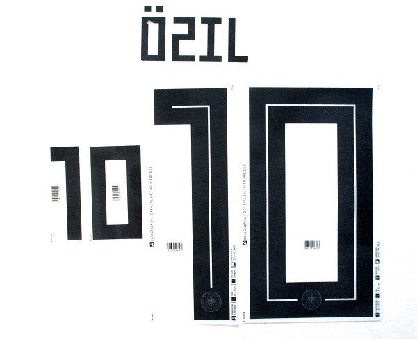 GERMANY 2018 WORLD CUP OFFICIAL DEKO GRAPHICS OZIL 10 HOME PLAYER SIZE NAMESET