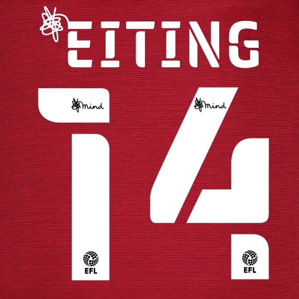 HUDDERSFIELD 2020 2021 OFFICIAL EITING 14 AWAY PLAYER SIZE NAME SET