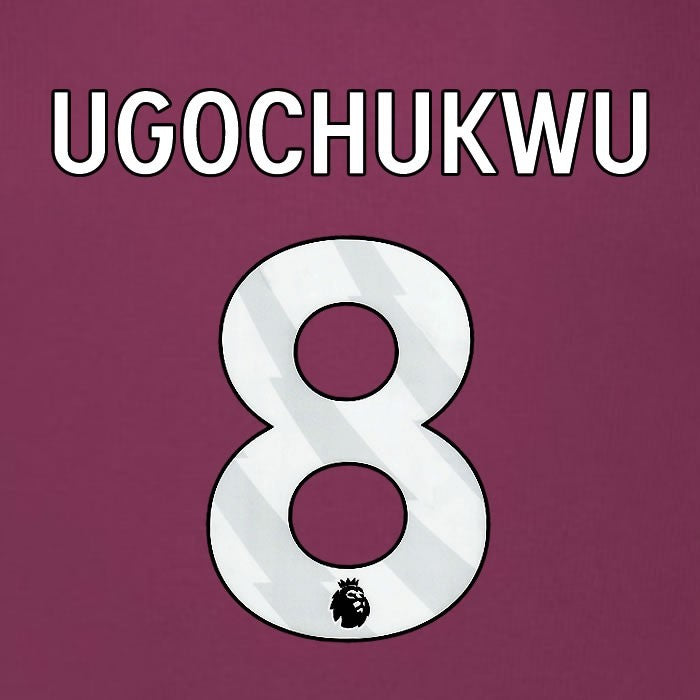 2025 2026 BURNLEY UGOCHUKWU 8 OFFICIAL WHITE HOME PLAYER SIZE NAMESET