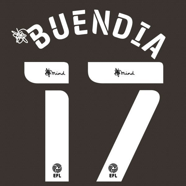 NORWICH 2020 2021 OFFICIAL BUENDIA 17 3RD PLAYER SIZE NAME SET
