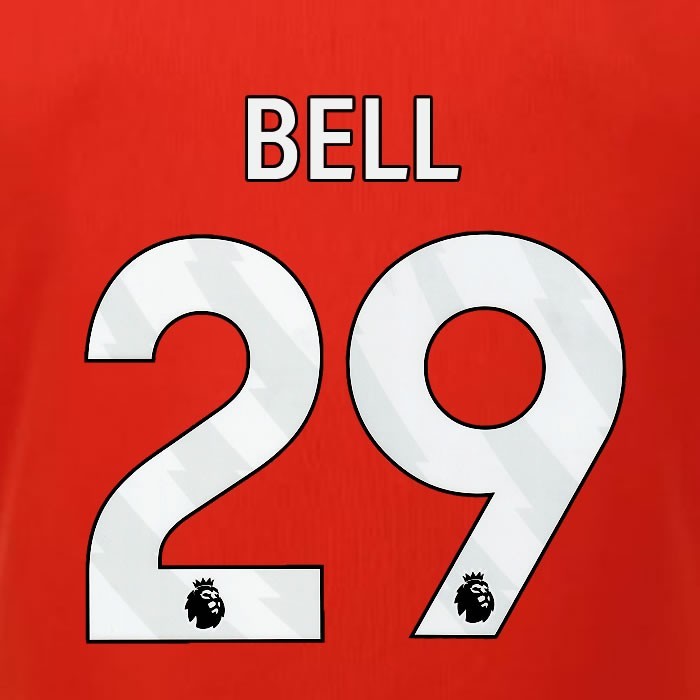 2023 2024 LUTON TOWN OFFICIAL BELL 29 WHITE HOME PLAYER SIZE NAMESET