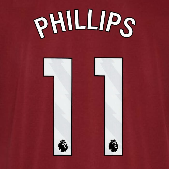 2023 2024 WEST HAM PHILLIPS 11 OFFICIAL WHITE PLAYER SIZE NAMESET