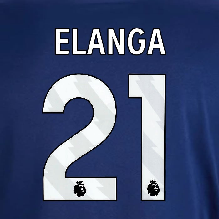 2024 2025 OFFICIAL NOTTINGHAM ELANGA 21 WHITE AWAY PLAYER SIZE NAMESET
