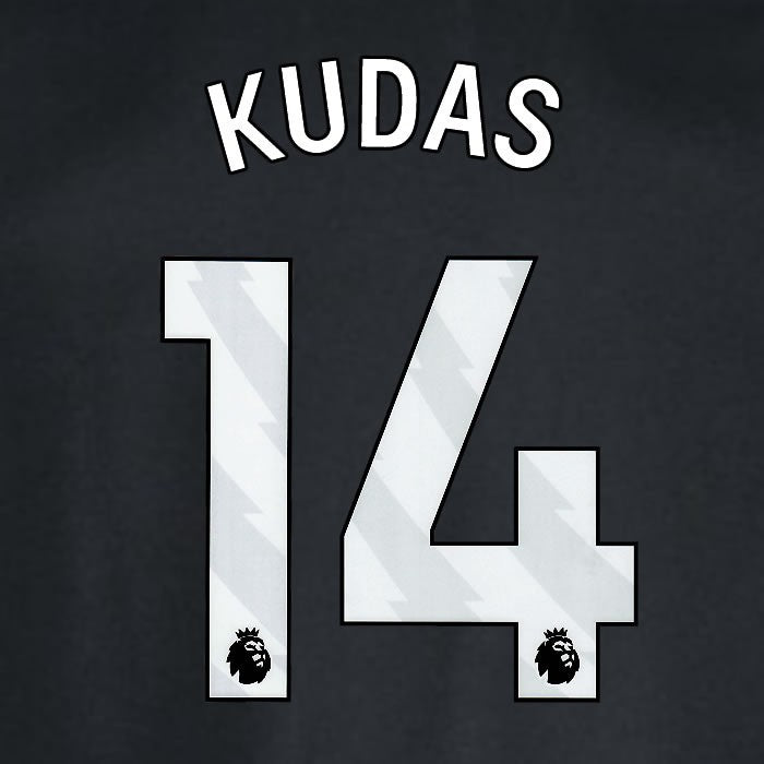 2024 2025 WEST HAM KUDUS 14 OFFICIAL WHITE AWAY PLAYER SIZE NAMESET