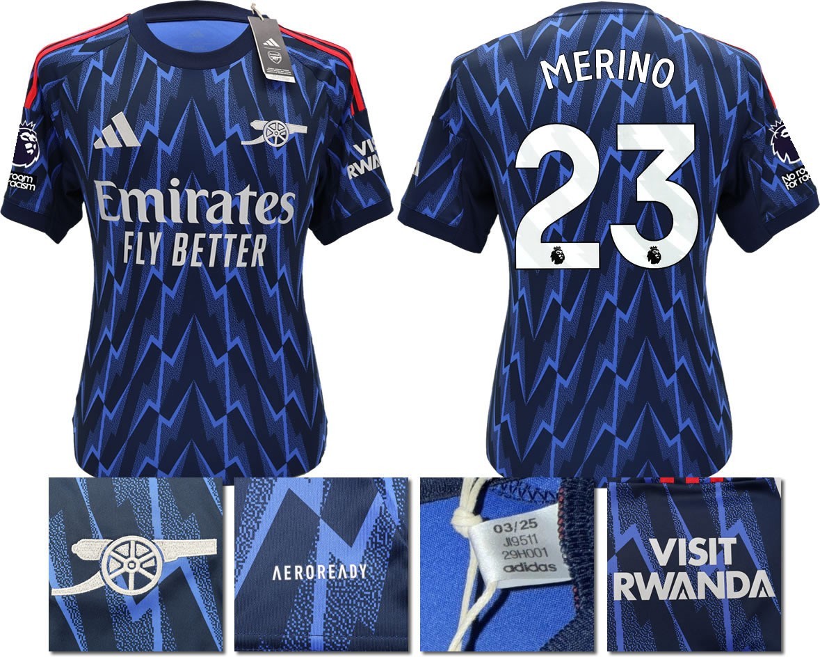 BNWT 2025/2026 ARSENAL F.C. ADIDAS AWAY SHIRT MERINO 23