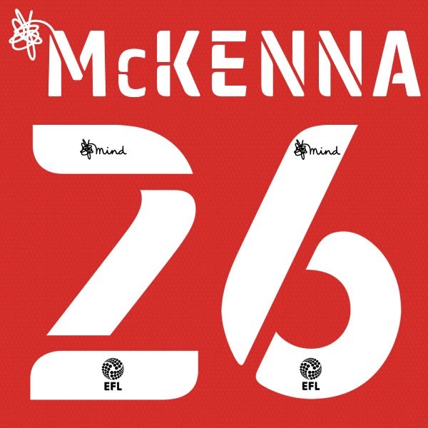 NOTTINGHAM 2020 2021 OFFICIAL McKENNA 26 HOME PLAYER SIZE NAME SET