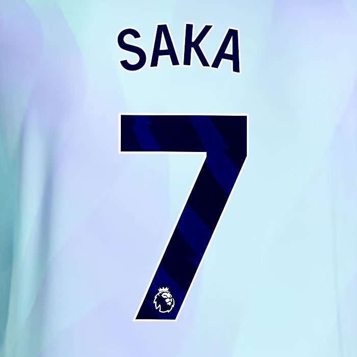 2024 2025 ARSENAL SAKA 7 BLUE 3RD OFFICIAL PLAYER SIZE NAMESET