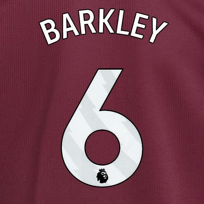2024 2025 ASTON VILLA BARKLEY 6 OFFICIAL WHITE HOME PLAYER SIZE NAMESET